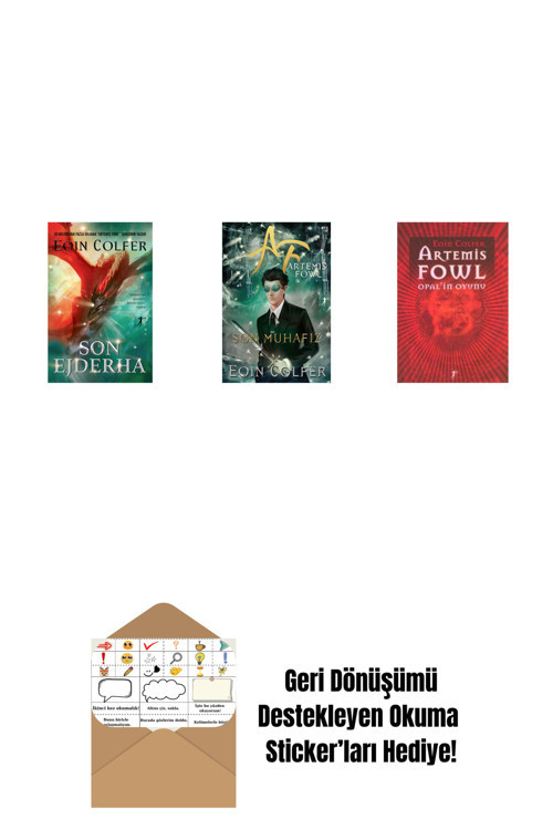 Alfa Yayıncılık Son Ejderha + Artemis Fowl 8 - Son Muhafız + Artemis Fowl 4 - Opal’İn Oyunu + Okuma Sticker'Ları