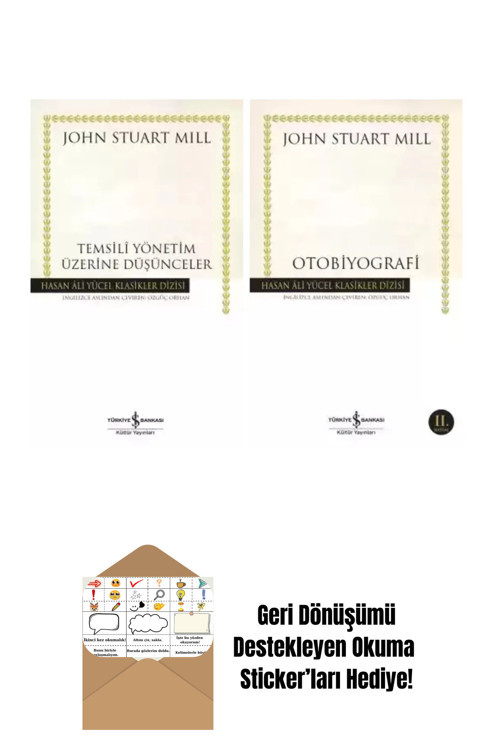 İş Bankası Kültür Yayınları John Stuart Mill 2 Kitap Set + Okuma Sticker'Ları