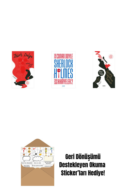 Alfa Yayıncılık Zehirli Dalga + Sherlock Holmes - Bütün Hikayeler 2 + Sherlock Holmes'Un Dönüşü + Okuma Sticker'Ları