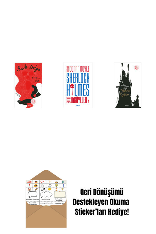 Alfa Yayıncılık Zehirli Dalga + Sherlock Holmes - Bütün Hikayeler 2 (Ciltli) + Tekinsiz Öyküler + Okuma Sticker'Ları