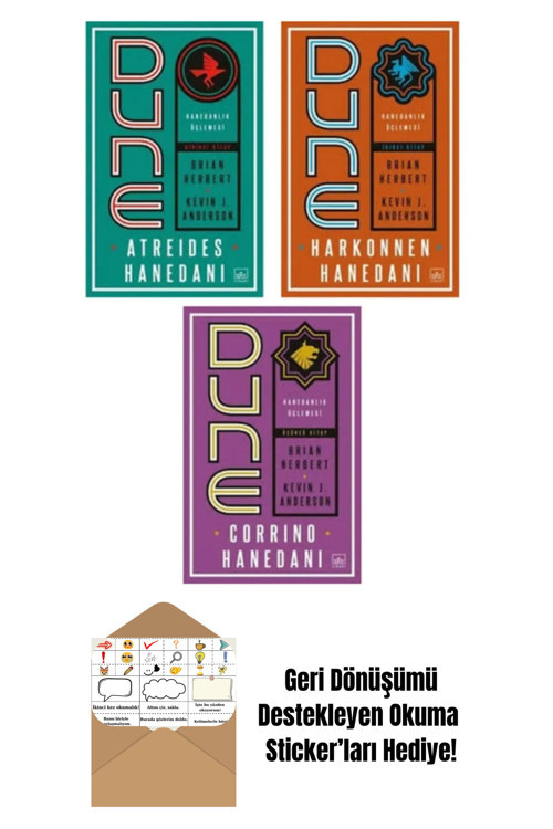 İthaki Yayınları Dune Hanedanlık Üçlemesi Set + Okuma Sticker'Ları