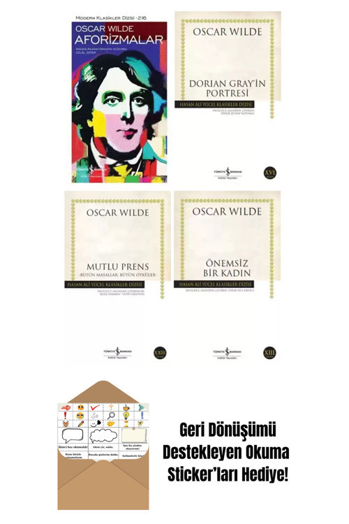 İş Bankası Kültür Yayınları Oscar Wilde 4 Kitap Set + Okuma Sticker'Ları