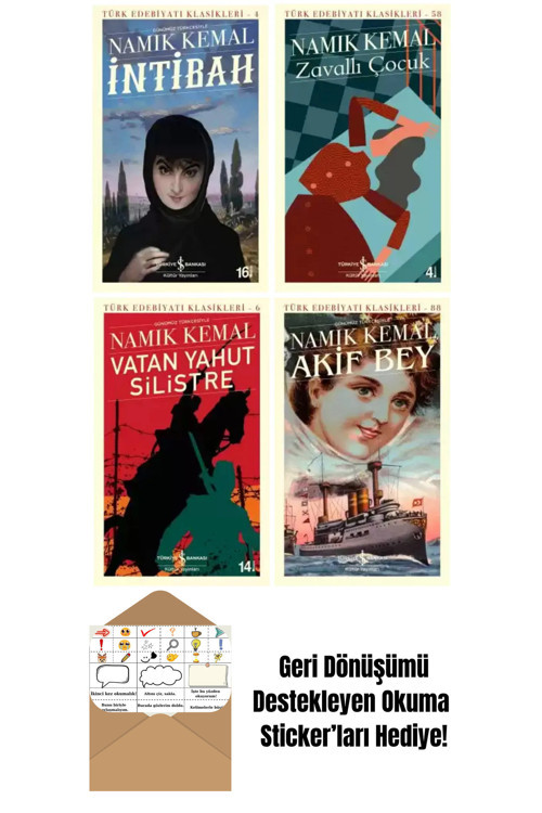İş Bankası Kültür Yayınları Namık Kemal 4 Kitap Set + Okuma Sticker'Ları