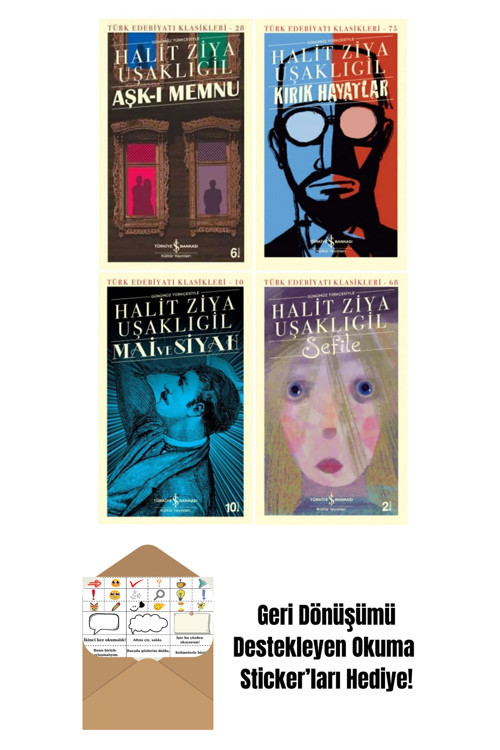 İş Bankası Kültür Yayınları Halit Ziya Uşaklıgil 4 Kitap Set + Okuma Sticker'Ları