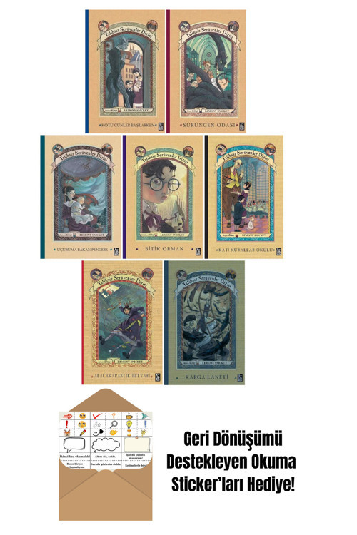 Doğan Egmont Yayıncılık Talihsiz Serüvenler Dizisi 1-2-3-4-5-6-7. Kitaplar Set + Okuma Sticker'Ları