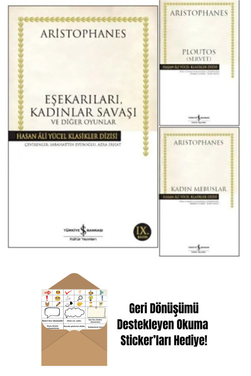 İş Bankası Kültür Yayınları Aristophanes 3 Kitap Set + Okuma Sticker'Ları