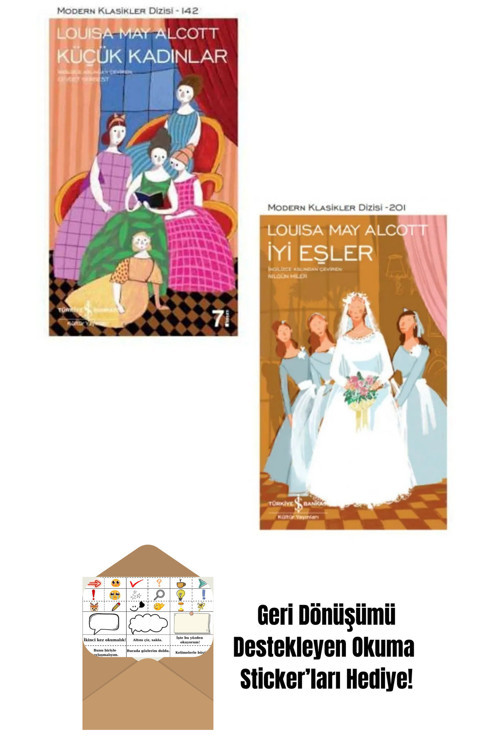 İş Bankası Kültür Yayınları Louisa May Alcott 2 Kitap Set + Okuma Sticker'Ları