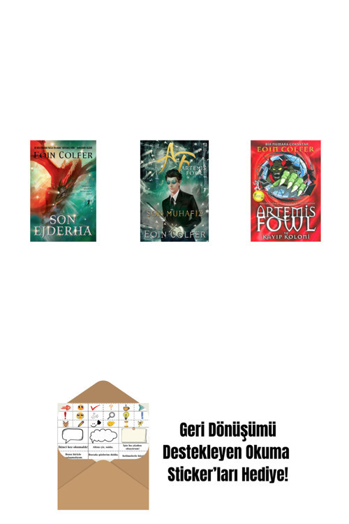 Alfa Yayıncılık Son Ejderha + Artemis Fowl 8 - Son Muhafız + Artemis Fowl 5 - Kayıp Koloni + Okuma Sticker'Ları