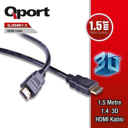 Q-HDMI1.5 1.5metre HDMI Görüntü Kablosu 3D Gold 1.4v