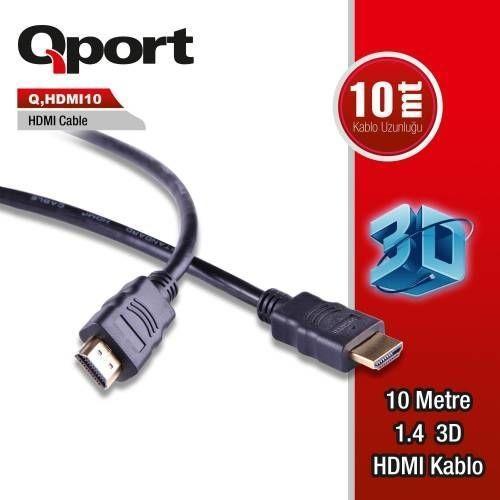 Q-HDMI10 10metre HDMI Görüntü Kablosu 3D Gold 1.4v