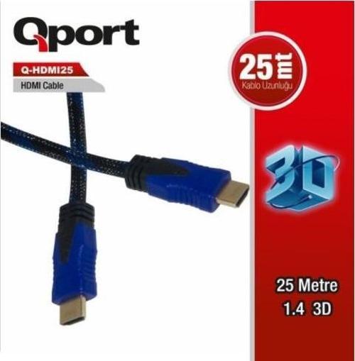 Q-HDMI25 25metre HDMI Görüntü Kablosu 3D Gold 1.4v