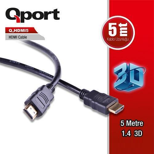 Q-HDMI5 5metre HDMI Görüntü Kablosu 3D Gold 1.4v