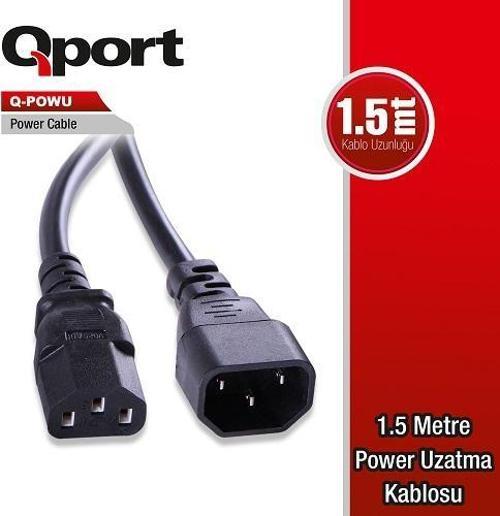Q-POWU 1.5metre Monitör Ara Power Kablosu