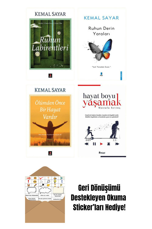 Kapı Yayınları Ruhun Labirentleri - Ruhun Derin Yaraları 4 Kitap Set + Okuma Sticker'Ları