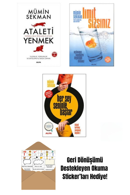 Alfa Yayıncılık Mümin Sekman 3 Kitap Kişisel Gelişim Seti + Okuma Sticker'Ları