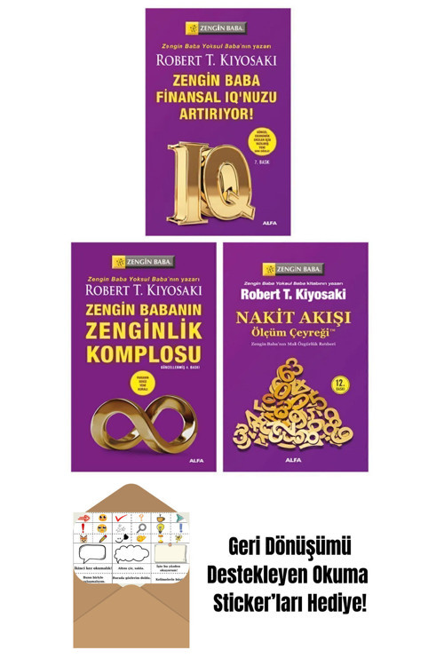 Alfa Yayıncılık Robert T. Kiyosaki 3 Kitap Set/Zengin Baba Finansal Iq'Nuzu Artırıyor + Okuma Sticker'Ları