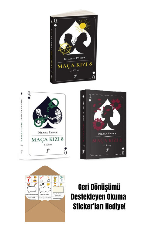 Artemis Yayınları Maça Kızı 8 Serisi 2-3-4. Kitaplar Set + Okuma Sticker'Ları