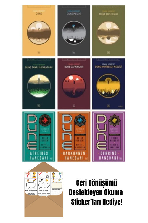İthaki Yayınları Dune Serisi 9 Kitap Tam Set + Okuma Sticker'Ları