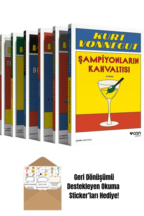 Can Yayınları Kurt Vonnegut Seti (6 Kitap) + Okuma Sticker'Ları