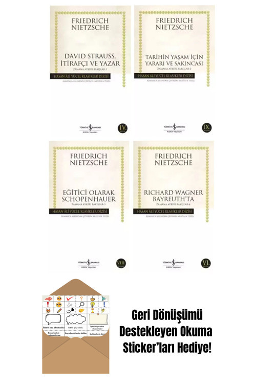 İş Bankası Kültür Yayınları Friedrich Nietzsche 4 Kitap Set + Okuma Sticker'Ları