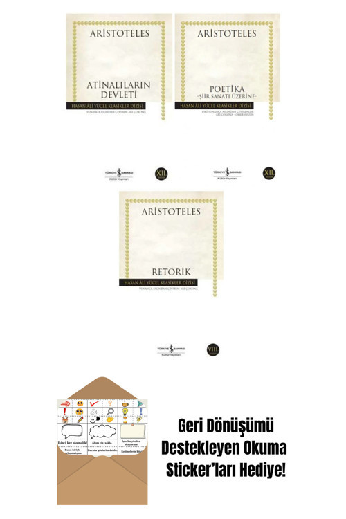 İş Bankası Kültür Yayınları Aristoteles 3 Kitap Set + Okuma Sticker'Ları