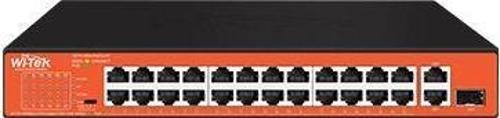 WI-TEK 24port 200w FULL PoE WI-PS526GH 10/100 Yönetilemez Switch
