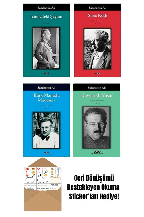 Yapı Kredi Yayınları Sırça Köşk Kürk Mantolu Madonna Kuyucaklı Yusuf 4'Lü Set + Okuma Sticker'Ları