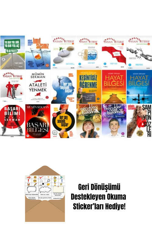 Alfa Yayıncılık Mümin Sekman 18 Kitap Kişisel Gelişim Seti + Okuma Sticker'Ları