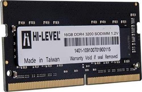 HI-LEVEL 16GB DDR4 3200MHZ NOTEBOOK RAM VALUE HLV-SOPC25600D4/16G