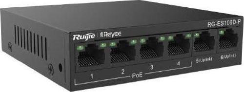 RUIJIE 6port 58w 4port PoE RG-ES106D-P 10/100 Yönetilemez Switch