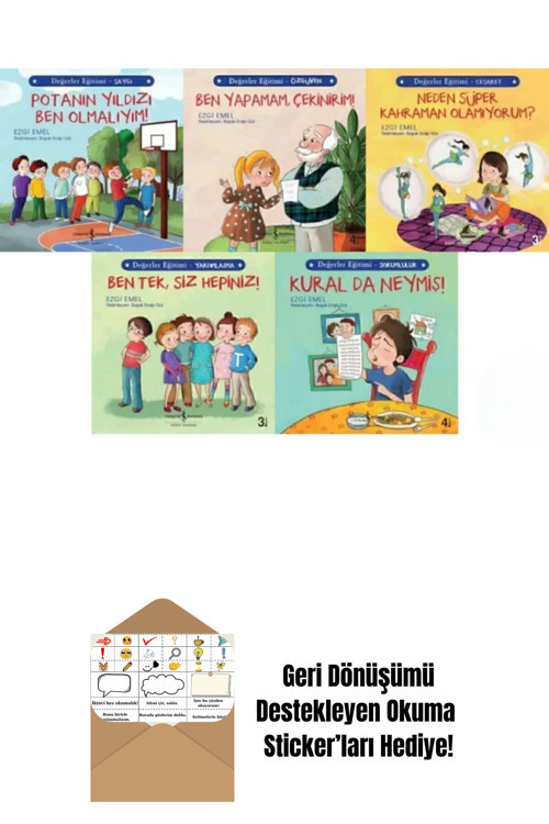 İş Bankası Kültür Yayınları Değerler Eğitimi 5 Kitap + Okuma Sticker'Ları