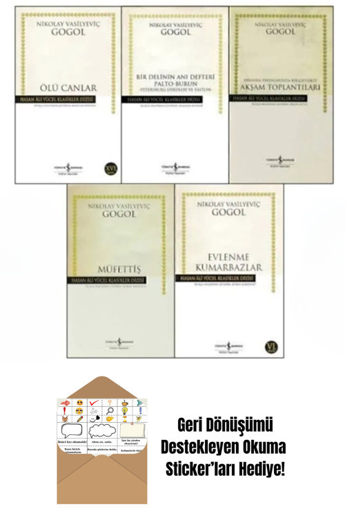 İş Bankası Kültür Yayınları Nikolay Vasilyeviç Gogol 5 Kitap Set + Okuma Sticker'Ları