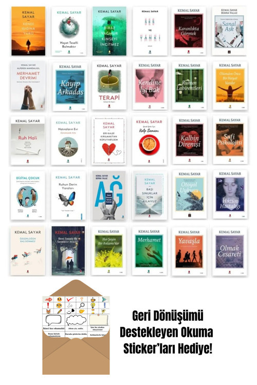 Kapı Yayınları Kemal Sayar 30 Kitap Kişisel Gelişim-Psikoloji Seti + Okuma Sticker'Ları