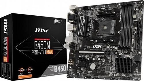 B450M-PRO-VDH MAX DDR4 M2 PCIe NVME HDMI DVI PCIe 16X v3.0 AM4 mATX