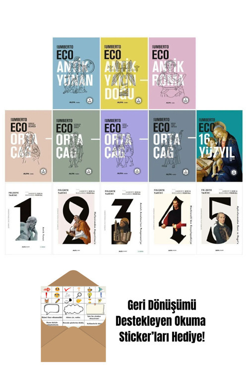 Alfa Yayıncılık Umberto Eco Ciltli 13 Kitap Set + Okuma Sticker'Ları
