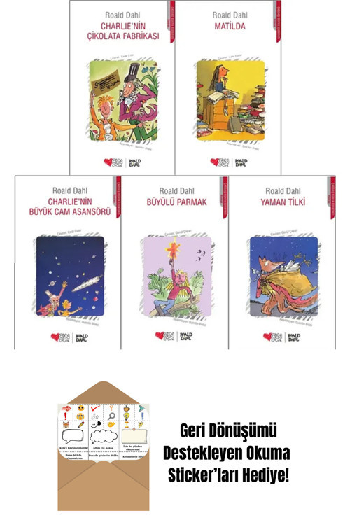 Can Yayınları Roald Dahl 5 Kitap Set + Okuma Sticker'Ları