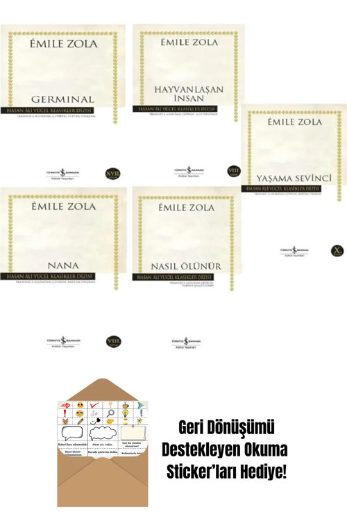 İş Bankası Kültür Yayınları Emile Zola 5 Kitap Set + Okuma Sticker'Ları