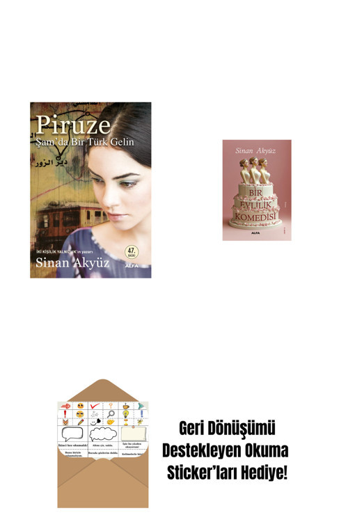 Alfa Yayıncılık Piruze - Şam'Da Bir Türk Gelin + Bir Evlilik Komedisi + Okuma Sticker'Ları