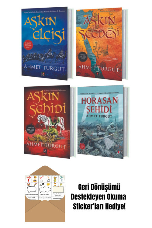 Kapı Yayınları Ahmet Turgut Aşkın Elçisi – Aşkın Secdesi – Aşkın Şehidi – Horosan Şehidi + Okuma Sticker'Ları