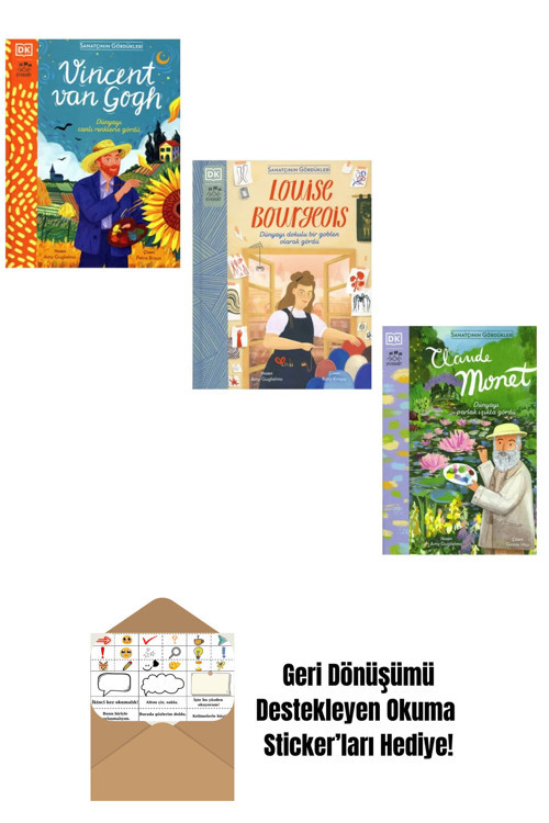 Everest Yayınları Sanatçının Gördükleri Vincent Van Gogh Ciltli 3 Kitap + Okuma Sticker'Ları