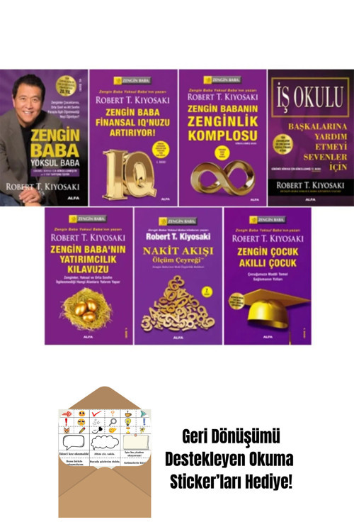 Alfa Yayıncılık Robert T. Kiyosaki 7 Kitap Set + Okuma Sticker'Ları