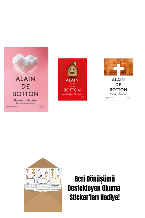 Everest Yayınları Romantik Hareket + Mutluluğun Mimarisi + Ateistler İçin Din + Okuma Sticker'Ları