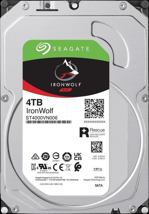 IRONWOLF ST4000VN006 4TB 3.5" 5900 RPM 64MB SATA-3 NAS Diski