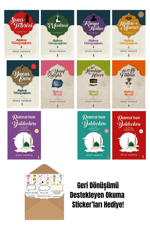 Kapı Yayınları Sinan Yağmur 11 Kitap Set + Okuma Sticker'Ları
