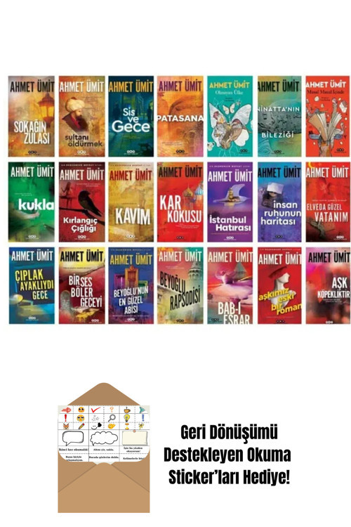 Yapı Kredi Yayınları Ahmet Ümit Seti 21 Kitap + Okuma Sticker'Ları