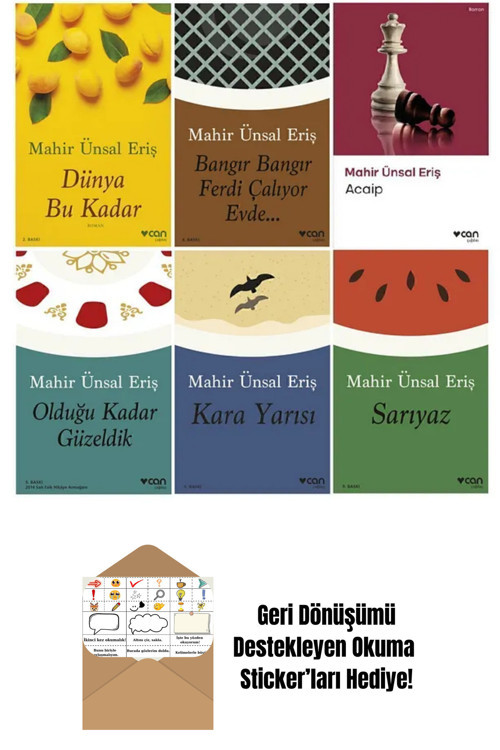 Can Yayınları Mahir Ünsal Eriş 6 Kitap Set + Okuma Sticker'Ları