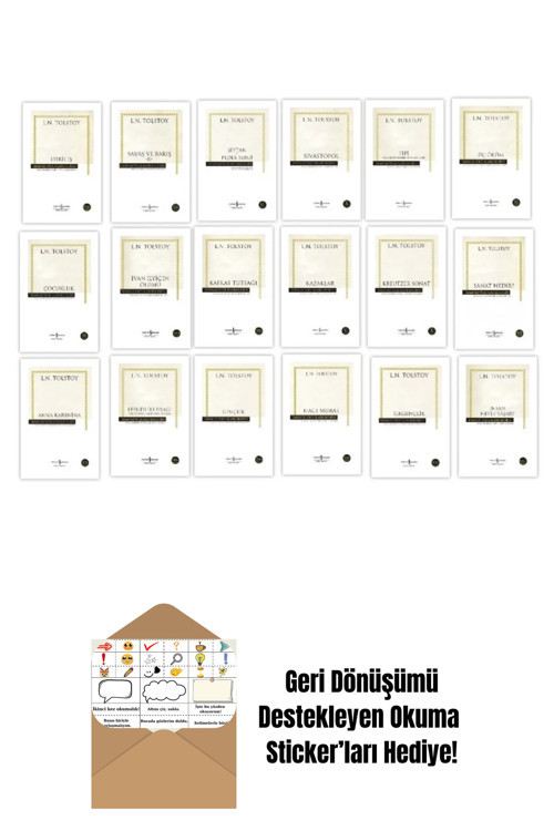 İş Bankası Kültür Yayınları Tolstoy 18 Kitap Set + Okuma Sticker'Ları