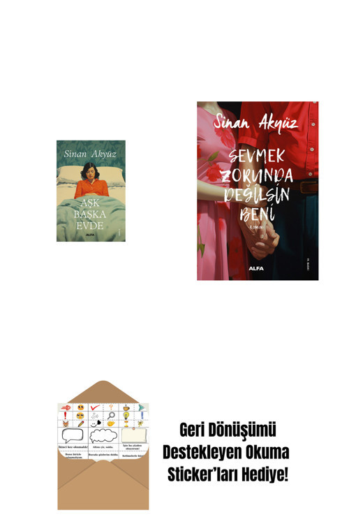Alfa Yayıncılık Aşk Başka Evde + Sevmek Zorunda Değilsin Beni + Okuma Sticker'Ları