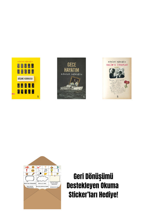 Everest Yayınları Düşme Korkusu + Gece Hayatım + Halim'E İthaflar + Okuma Sticker'Ları