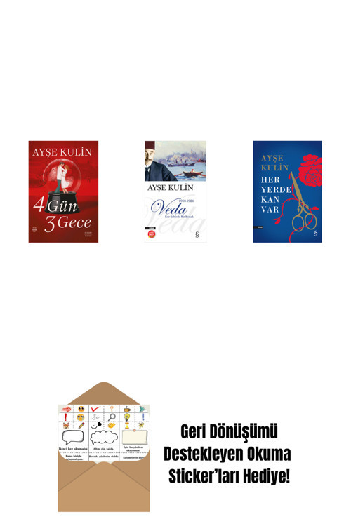 Everest Yayınları 4 Gün 3 Gece + Veda (Midi Boy) + Her Yerde Kan Var (Ciltli) + Okuma Sticker'Ları